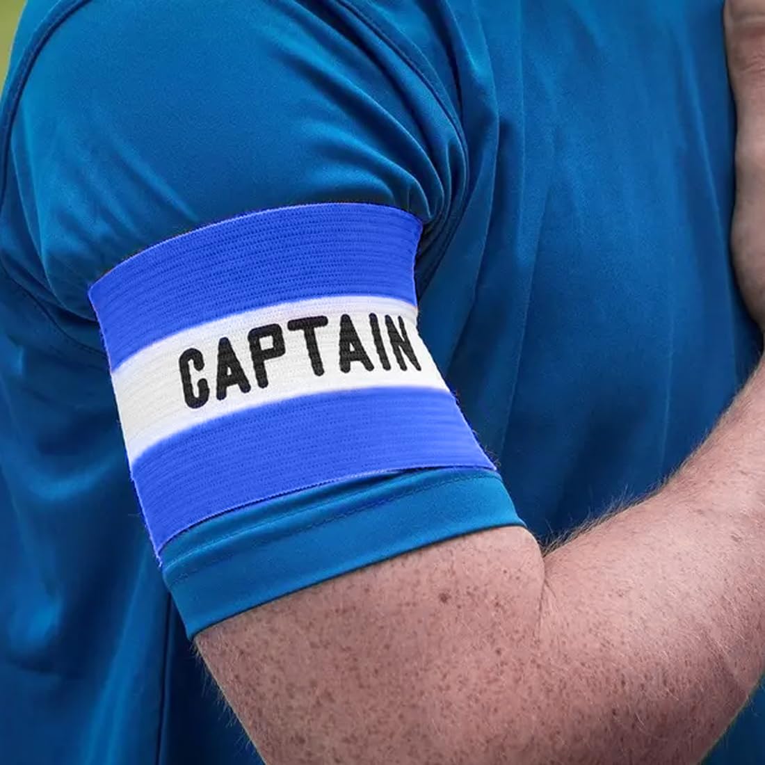 YFaith 10 Fascie Da Capitano Calcio Regolabili - Rosse E Blu Con Toppe Adesive - Foto 2