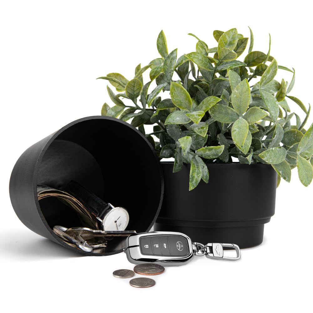 Safe Box, Hidden Safe Plastic Flower Pot Money Storage Box Surprise Separable Security Container Stash Safe Box Stash Jars Piggy Bank(B)