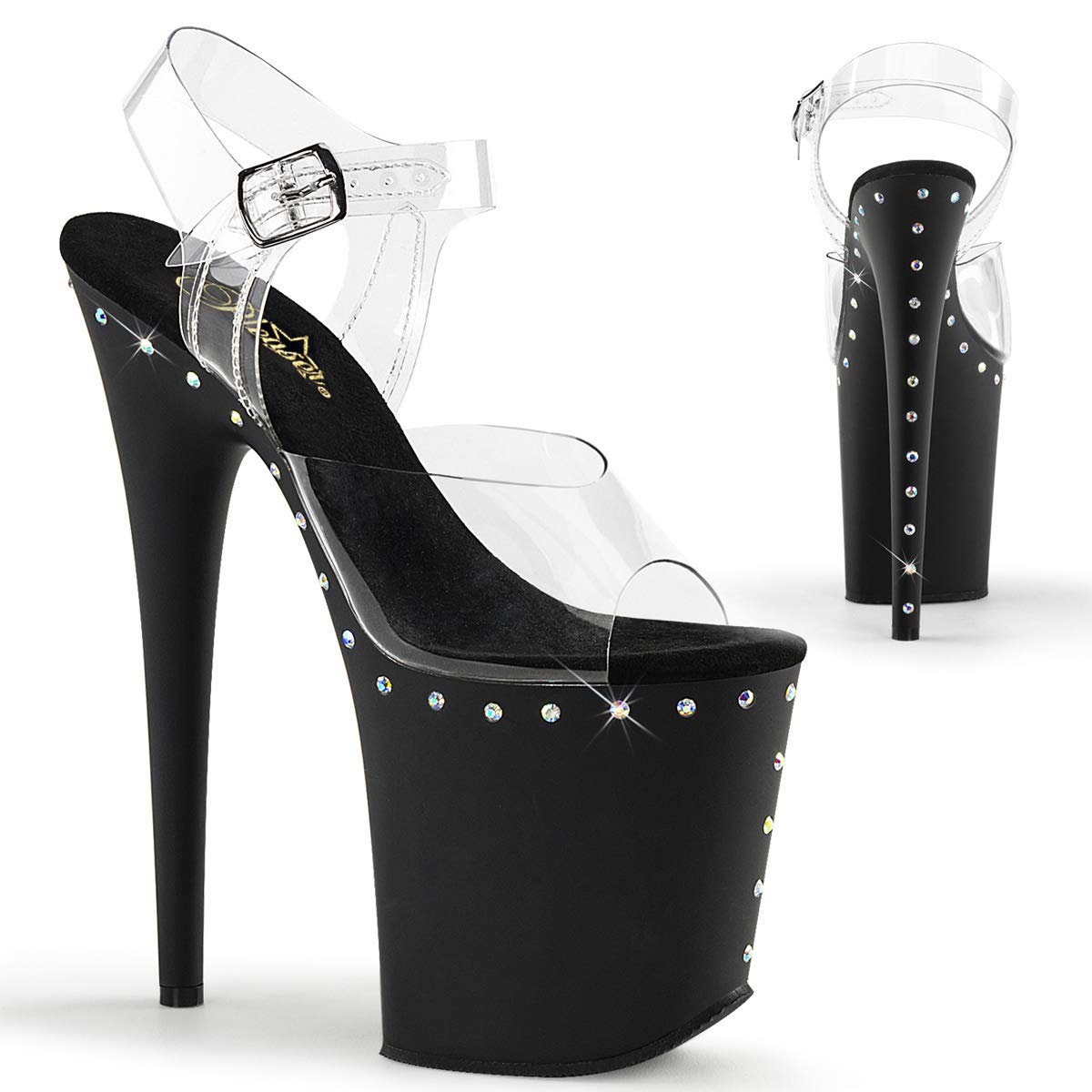 Pleaser FLAMINGO-808ABLS Clr/Blk Matte UK