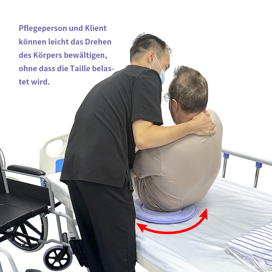 Drehbares Sitzkissen 360 Grad drehbares Sitzkissen Leichtes tragbares Pivot Disc Pad für ältere, leicht drehbare drehbare Autositze (Mittel)