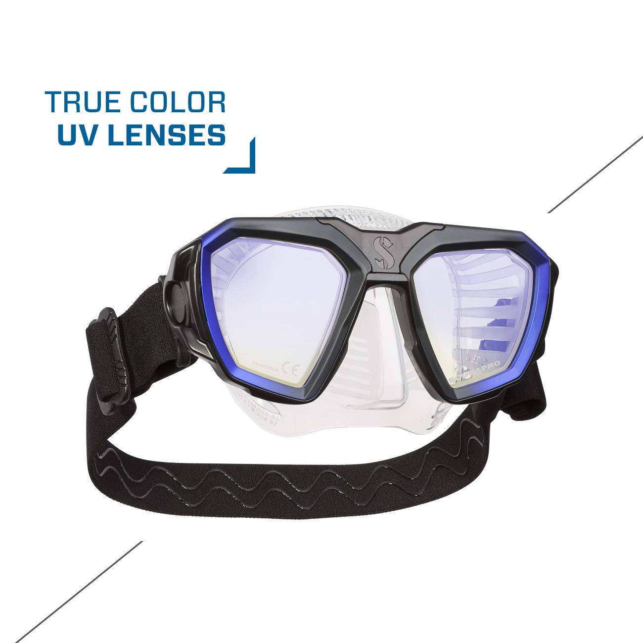 Scubapro D-Mask - Máscara de buceo, incluye adaptador de montaje para el ordenador de buceo HUD.