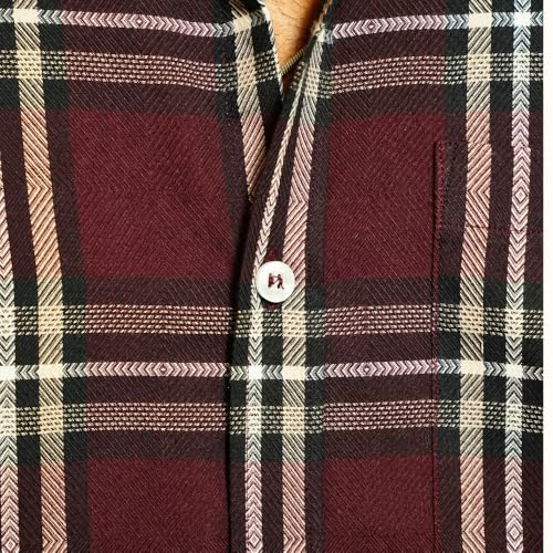 Image of RuggedNap Checked Cotton Shirt for Men | Premium Casual Plaid Shirt, Soft Breathable Everyday Wear
