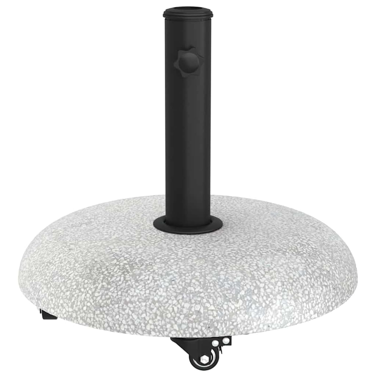 Gecheer Base de parasol avec roulettes pour bâtons de parasol de 37/42/52/58 mm, gris clair, en béton, pour terrasse, café, piscine