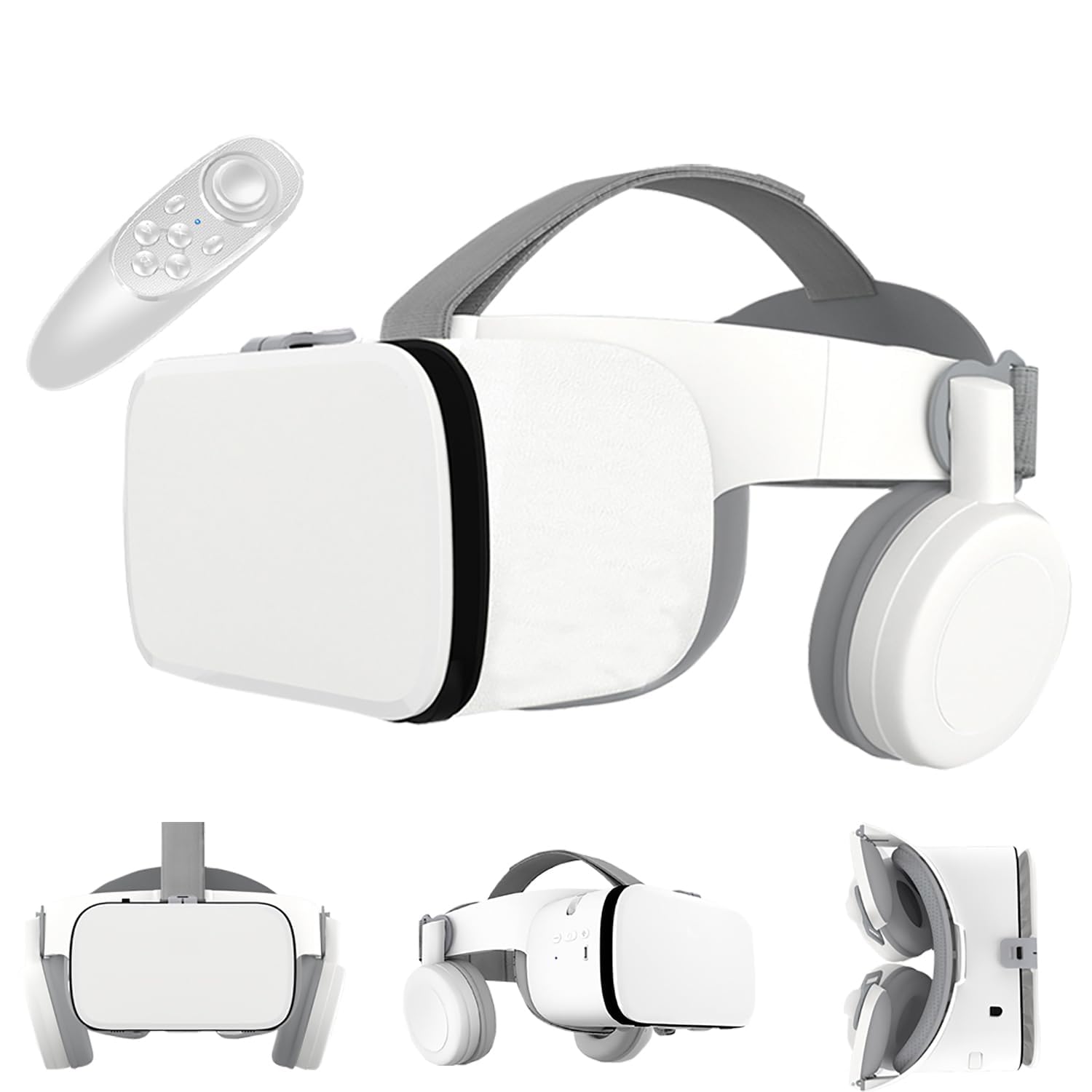 Occhiali VR: 110° IMAX FOV Cuffie pieghevoli VR con telecomando per telefoni da 4,7 a 6,2 pollici (iOS e Android) - Ideale per film coinvolgenti e giochi