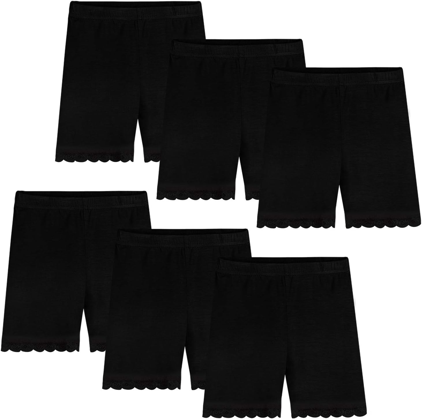 AuransoGirls Bike Dance Shorts 6 Pack Toddler Kids Breathable and Safety Dress Undershorts for Girls Sports Play or Under Skirts 2-10 Years