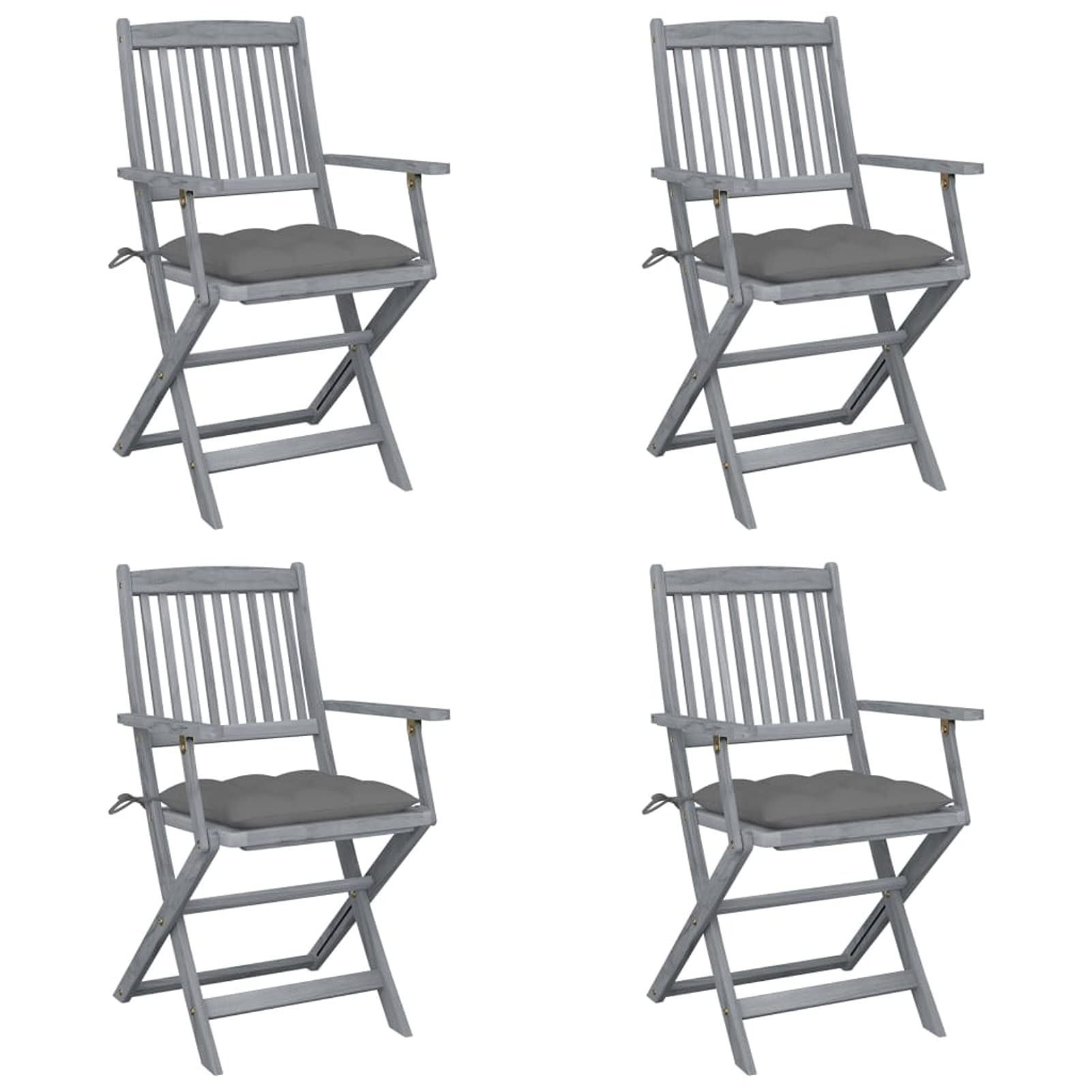 Chaises de jardin pliables en bois d'acacia pour repas d'extérieur