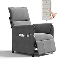 Cadeira reclinável, poltrona reclinável elétrica ajustável com controle remoto e encosto acolchoado, poltrona reclinável de home theater, assento individual para sofá com almofada grossa para
