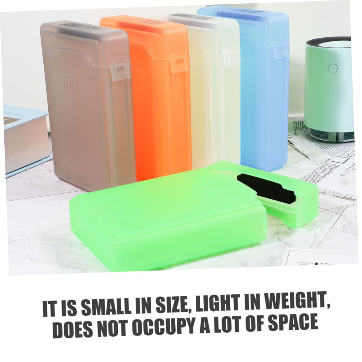 CONGARTENO 5Pcs Hard Drive Protective Cases Durable Plastic Enclosure for Hard Disks Shock Resistant Storage Box for Home