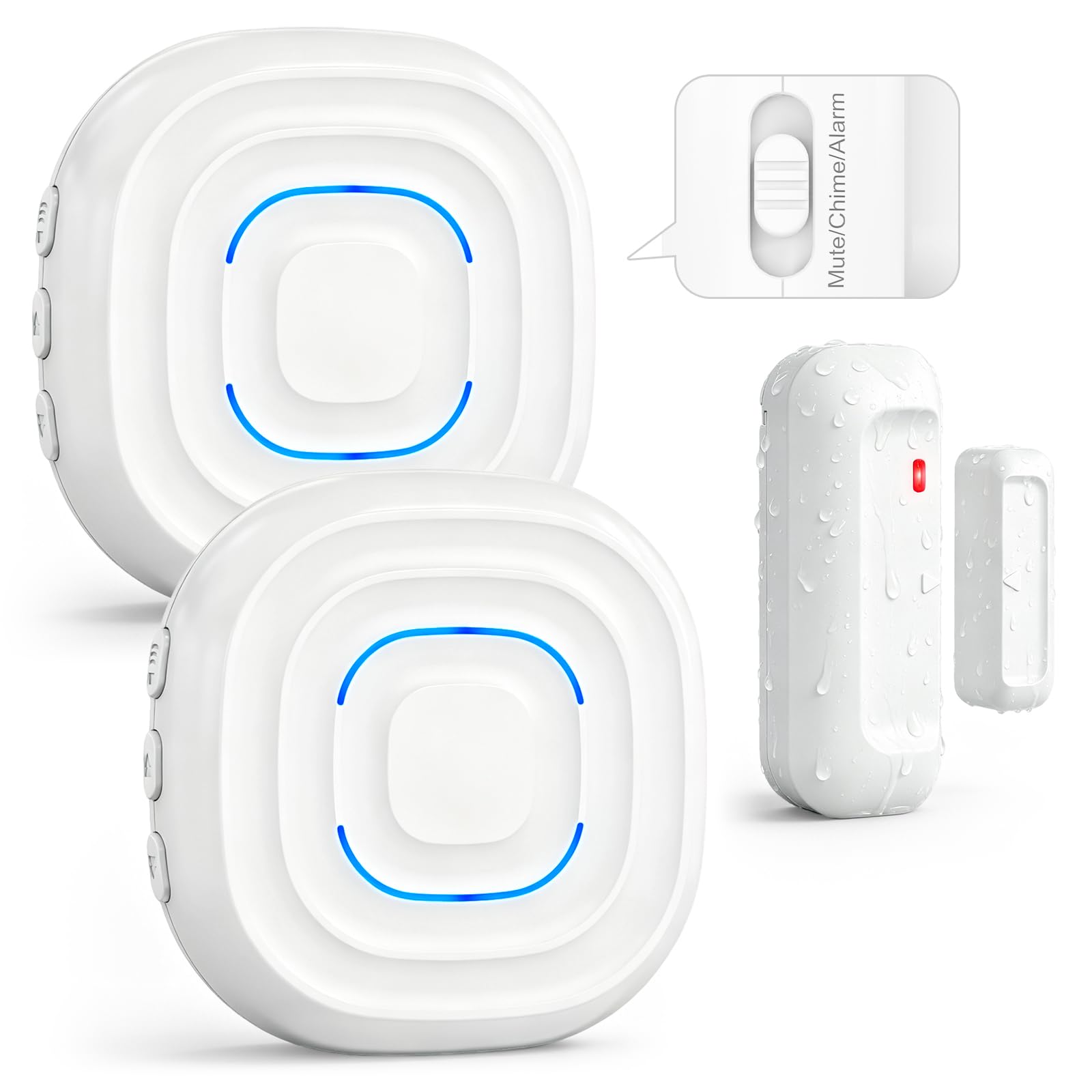 SanJie Wireless Door Sensor Alarm/Chime 2-in-1,2 Receiver 1 Sensor — image 1