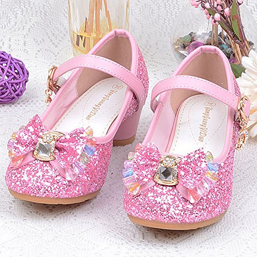YING LAN Girl's Princess Cosplay Performance Shoes Sequins Wedding Party Dress Shoes Low Heeled Mary Jane2