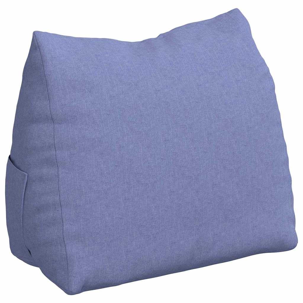 Poduszka pod plecy dżinsowa niebieska 60 x 20 x 50 cm