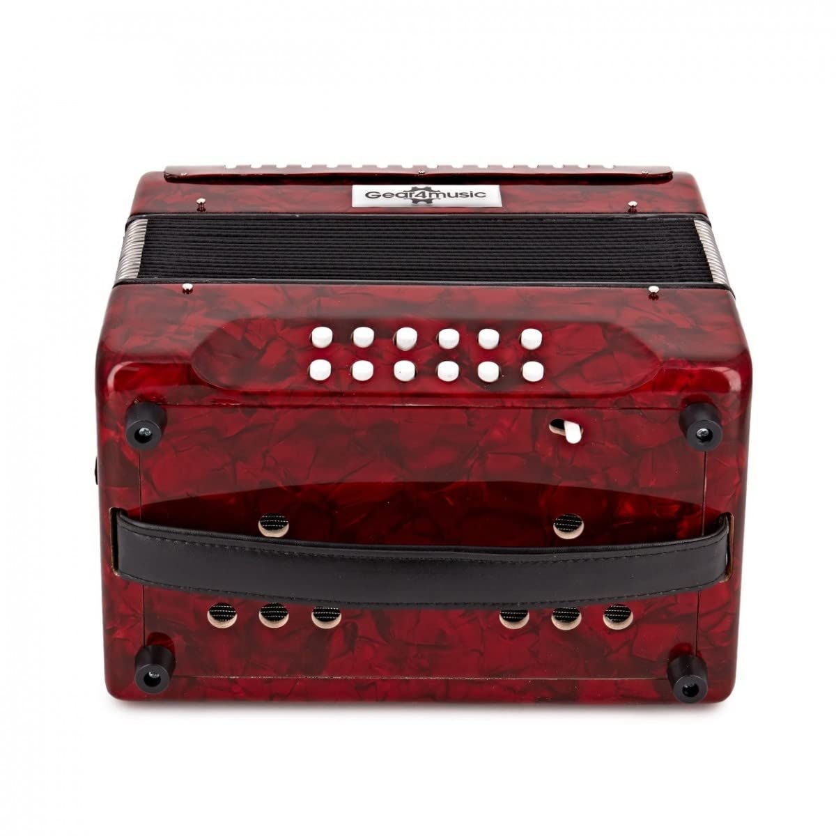 Gear4music Diatonisches Knopfakkordeon 12 Bass mit Hartschalenkoffer
