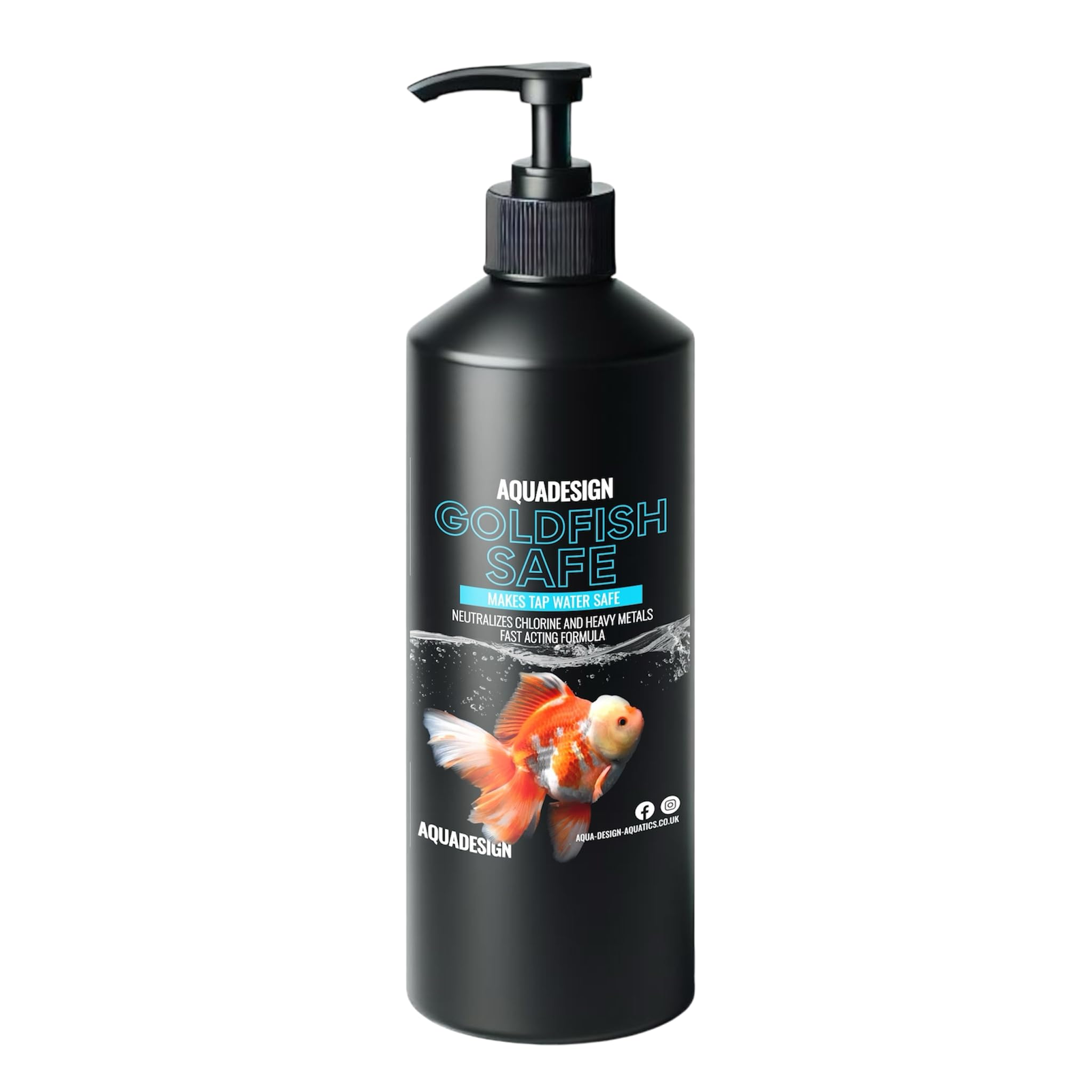 AquaDesign GOLDFISH SAFE 1000ML Aquarium Tap Water Conditioner Dechlorinator TREATS 10,000 ltrs - Chorine Remover