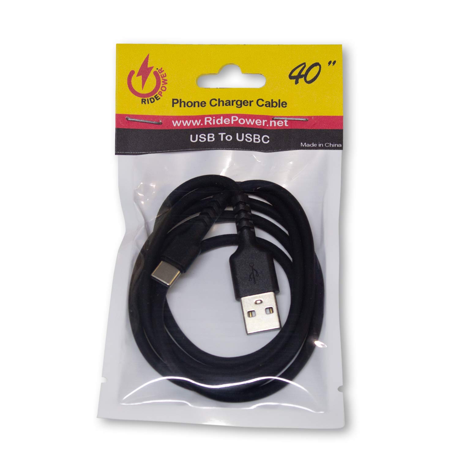 Male USB to Male USBC Cable. 40" Total Length.