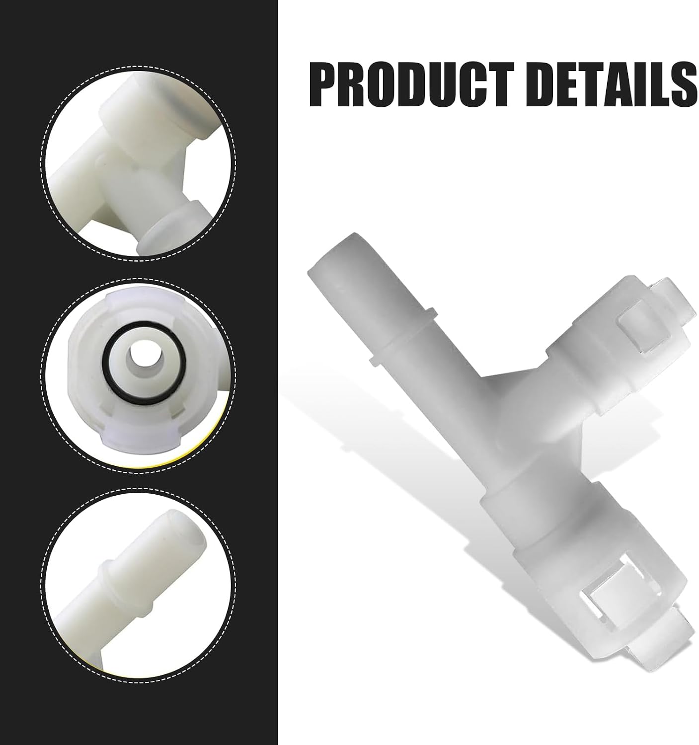 2 PCS Heater Inlet Hose Fitting, T-connector Three-way Cooling Water Pipe Joint, Original Replacements, Compatible with Select Cadillac/Chevrolet/GMC Models 15055343 15055342 (Black & White)