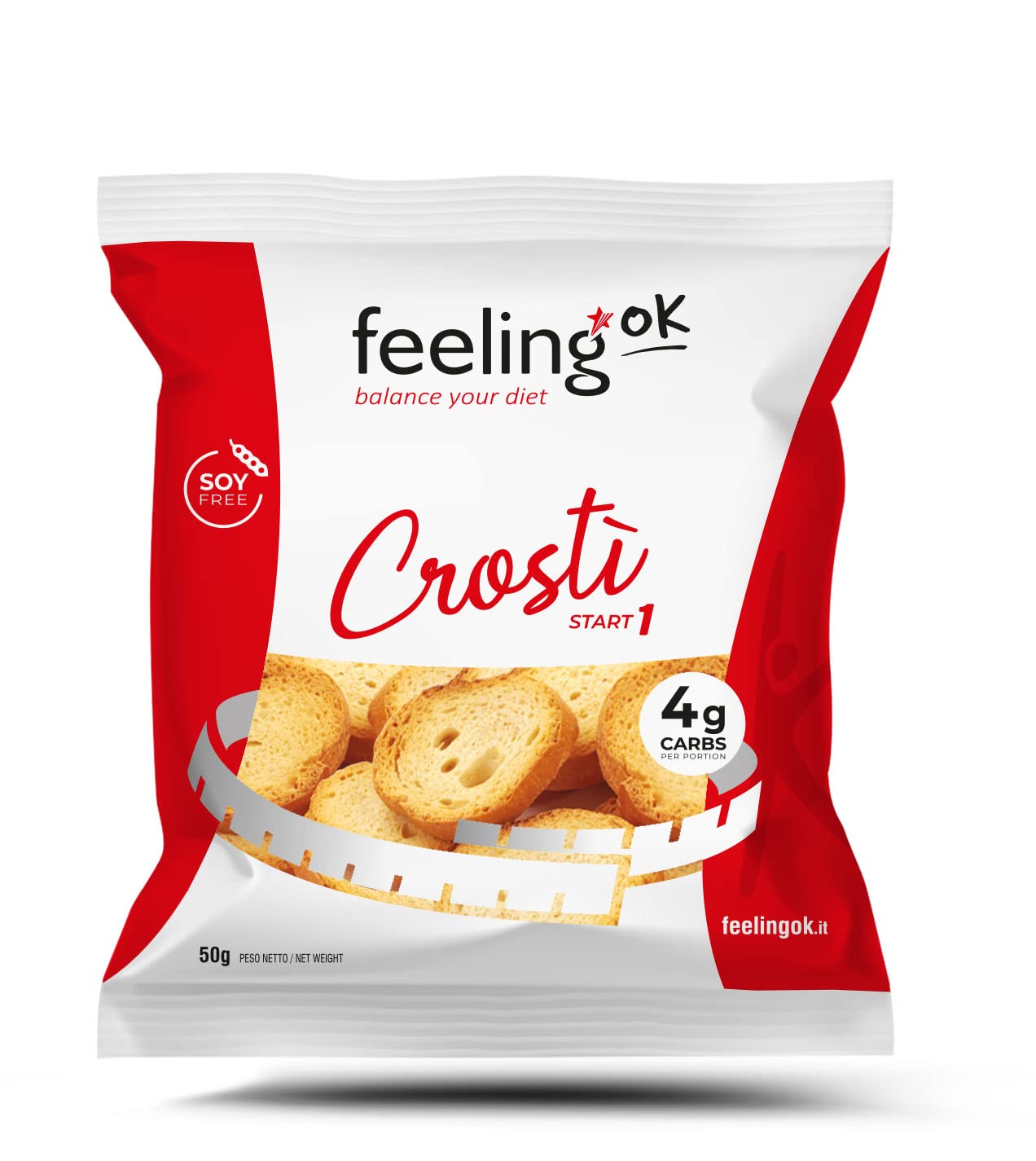 Feeling Ok Crostì Olio, 10 Confezioni Da 50 Grammi Ciascuna