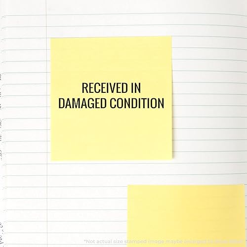 Miniatura 4 de Recibido en condiciones dañadas, suministros de envío para paquetes, sello de goma con mango de madera, utiliza almohadilla de sello, tamaño de