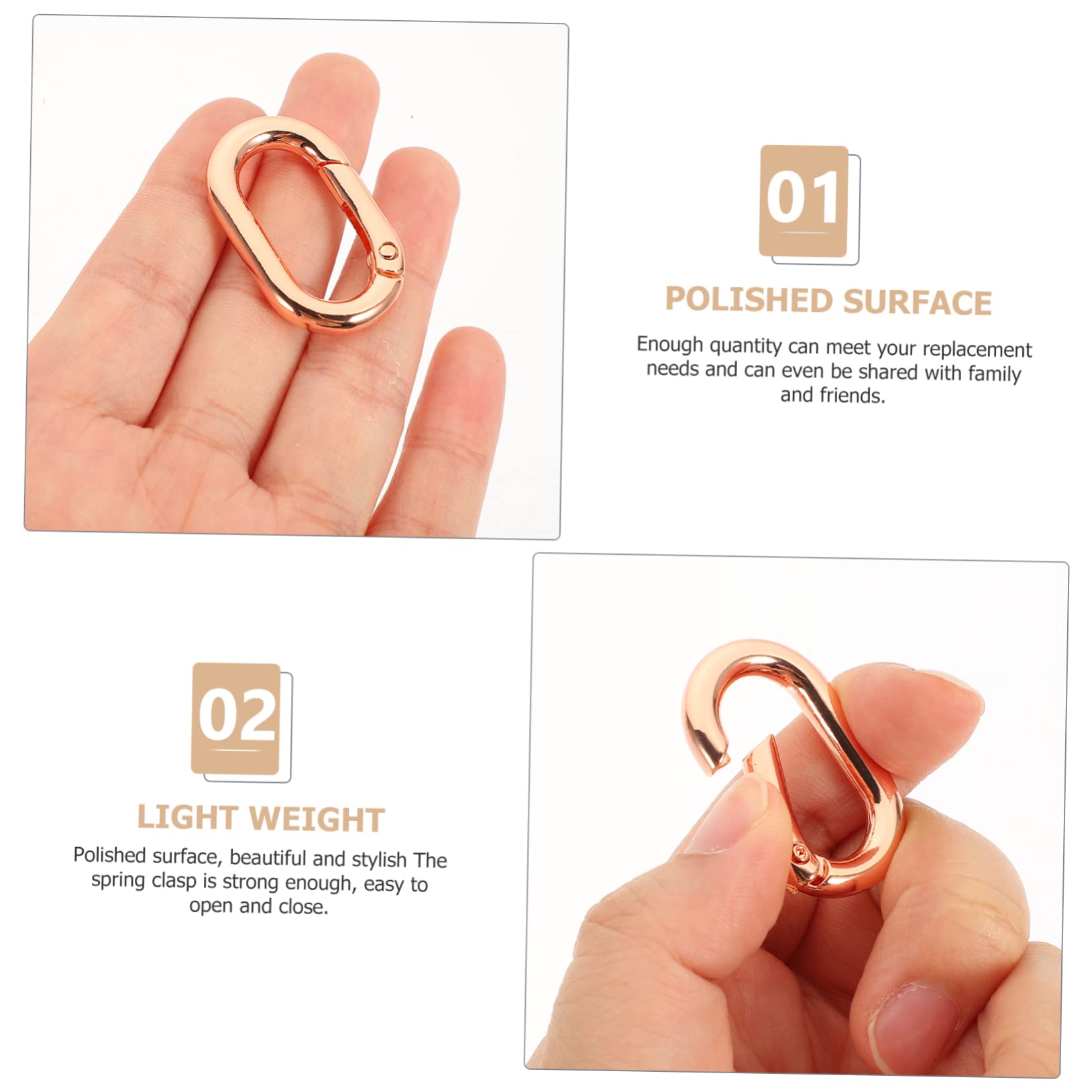 NUOBESTY 30pezzi Moschettone Inossidabile Con Clip Molla Per Portachiavi e Attività Outdoor Design Elegante e Funzionale Per Borse e Zaini