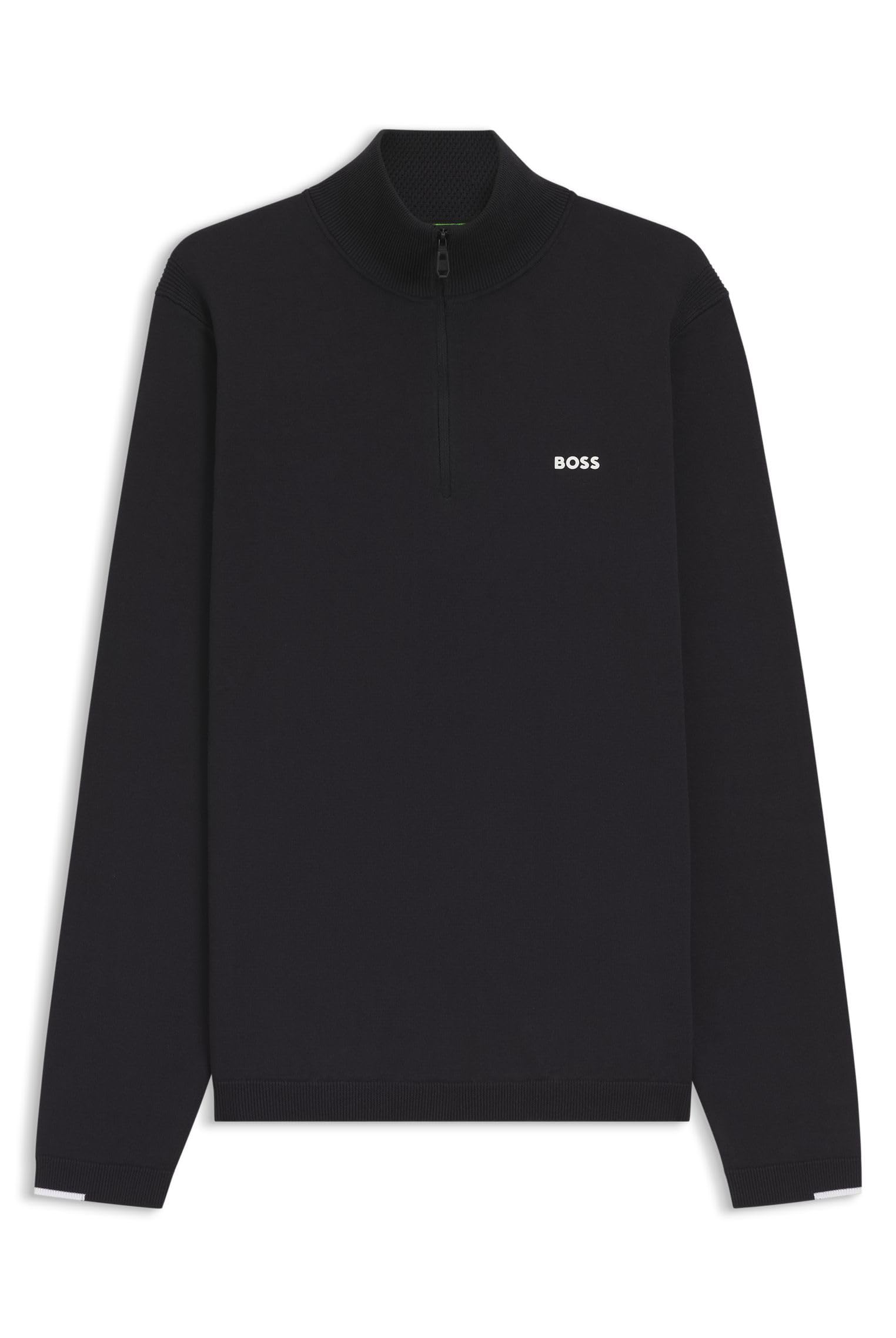 Hugo Boss (L, Dark ) Mens 2025 Ever-X Quarter Zip Sustainable Cotton Golf Sweater Blue