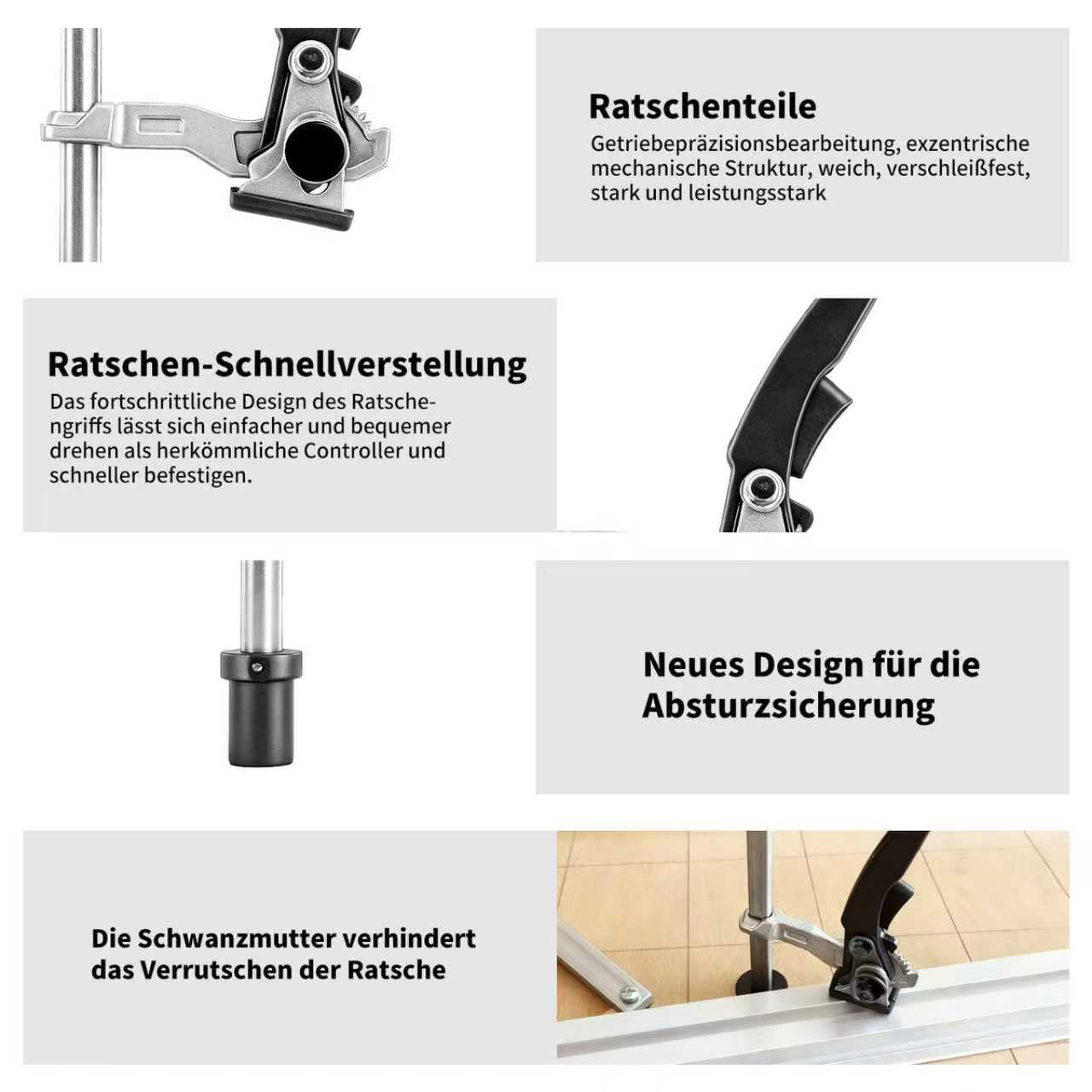 2 Stk Ganzstahl Niederhalter Hebelzwinge für Werkbank | 20mm Niederhalter Bankhaken Spannelement 160mm | Tischpressenhalterung Schnellspannzwinge zum Schleifen Schneiden