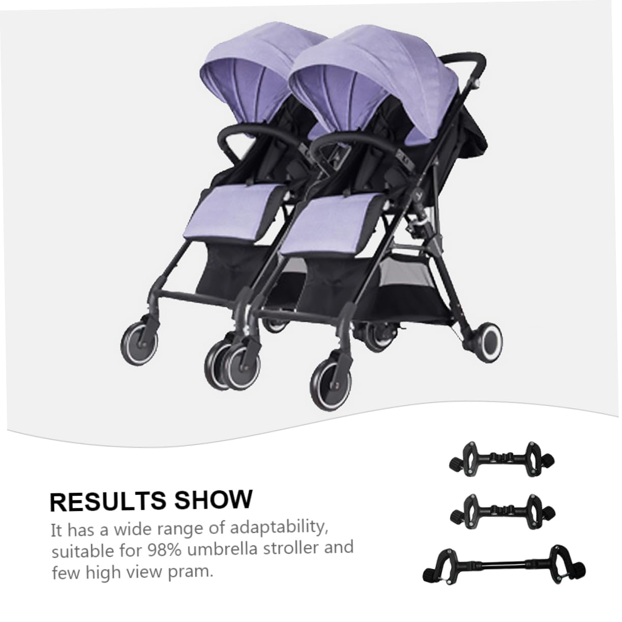 1Set Adjustable Stroller Connector for Twin Strollers Attachment for Umbrella and Select High Landscape Models Easy Install for Outings and Parks