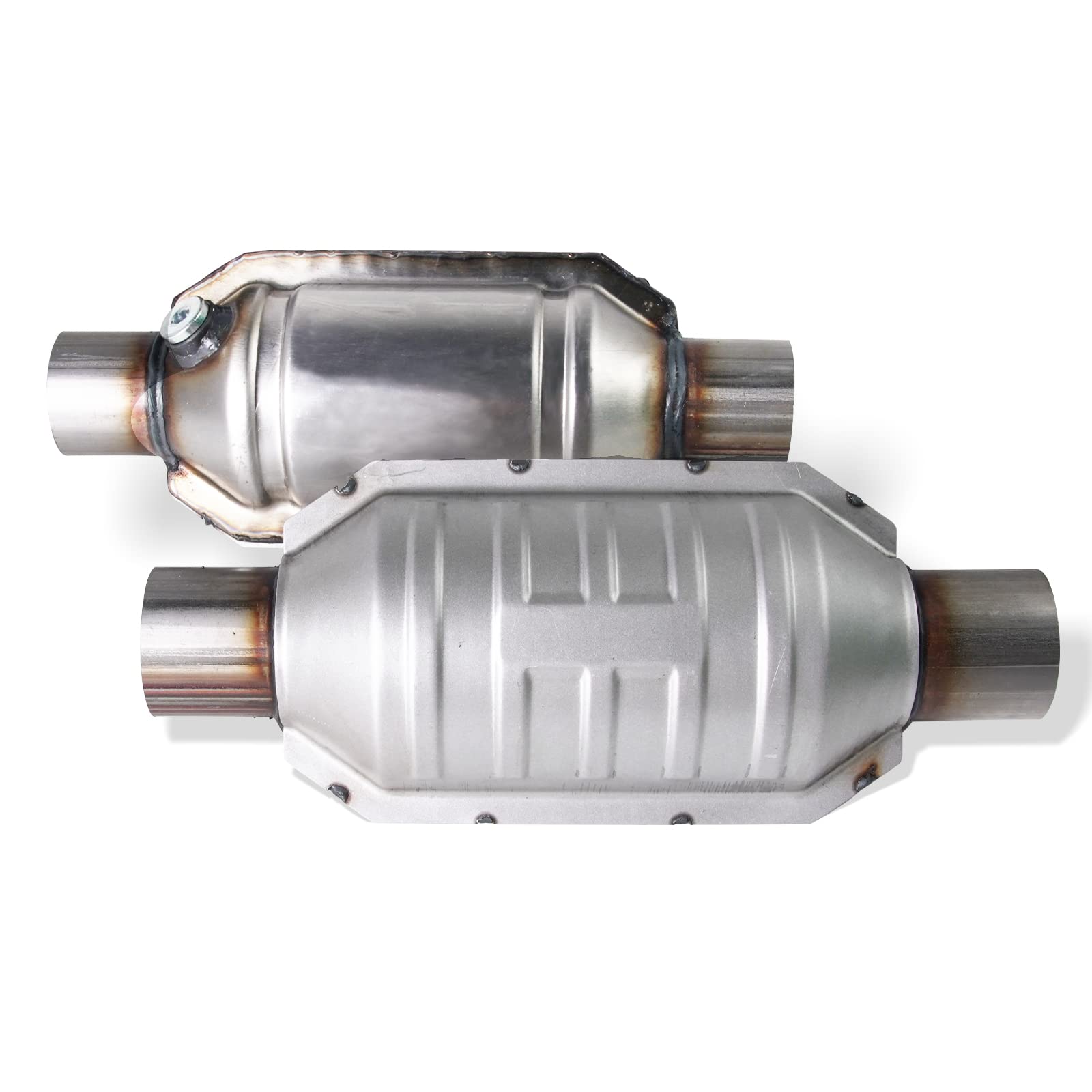 Amazon.com: loosoo 2.25'' Catalytic Converter Inlet/Outlet Universal Fit, 2  Pack High Flow Catalytic Converter with O2 Port u0026 Heat Shield (EPA  Compliant) : Automotive