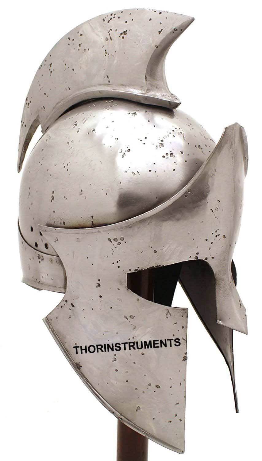 THOR INSTRUMENTS (with device) Medieval 18 Gauge Steel 300 Spartan Helmet W/Leather Liner