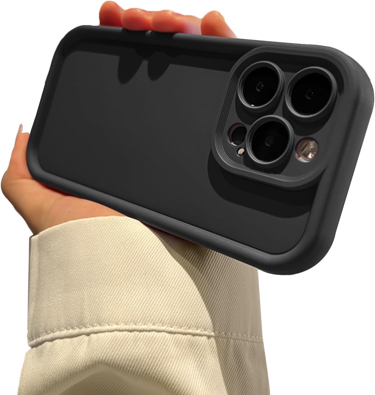 Designed for iPhone 11 Pro Case, Soft Gel Rubber TPU for Women Men, Full Camera Protective Strengthen Shockproof Compatible with iPhone Case (Black, iPhone 11 Pro) Black iPhone 11 Pro