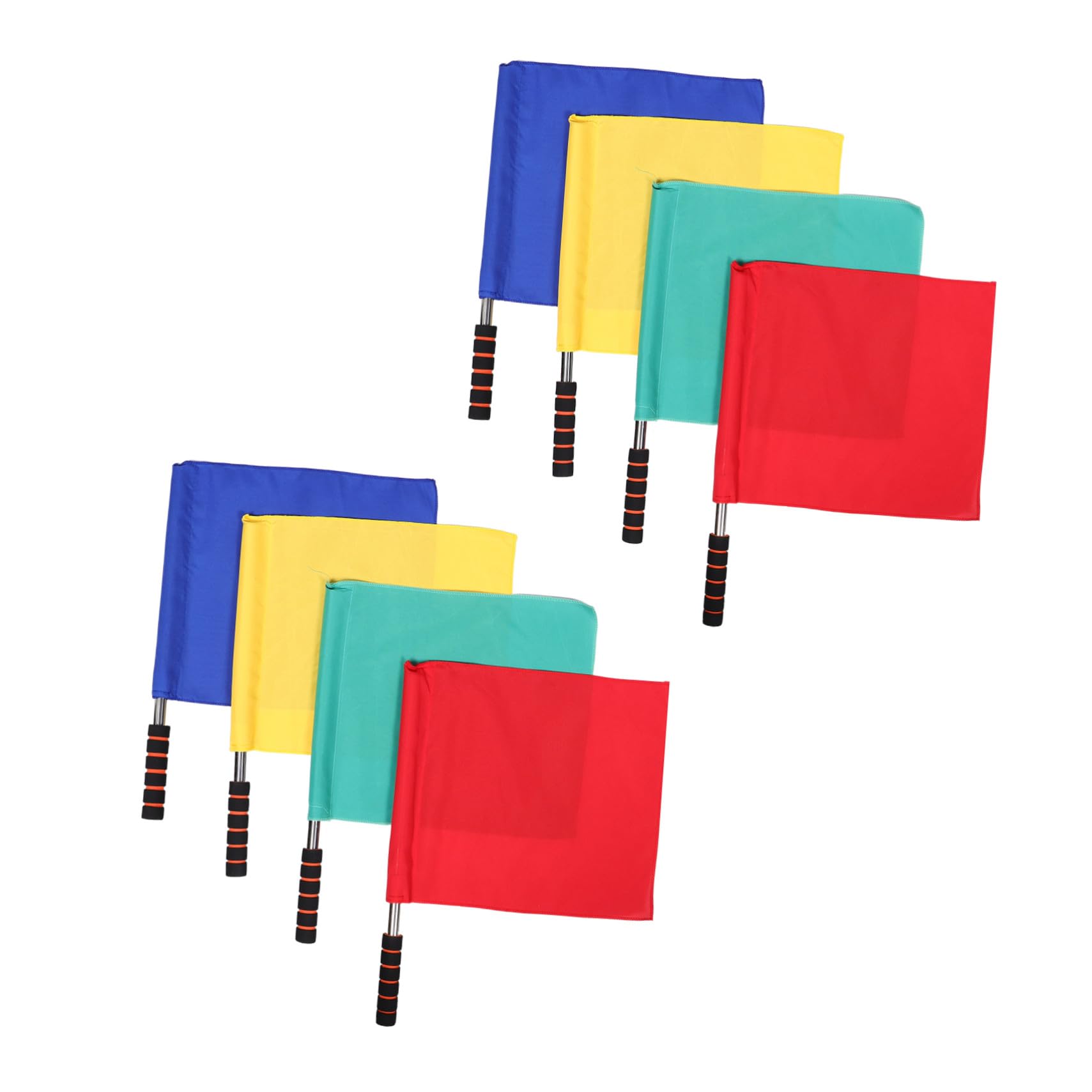 8 Piezas Banderas de Árbitro Deportivas Multicolor para Fútbol y Voleibol Claras Resistente la Intemperie de Banderas de Repuesto para Jueces de Línea y Penalizaciones
