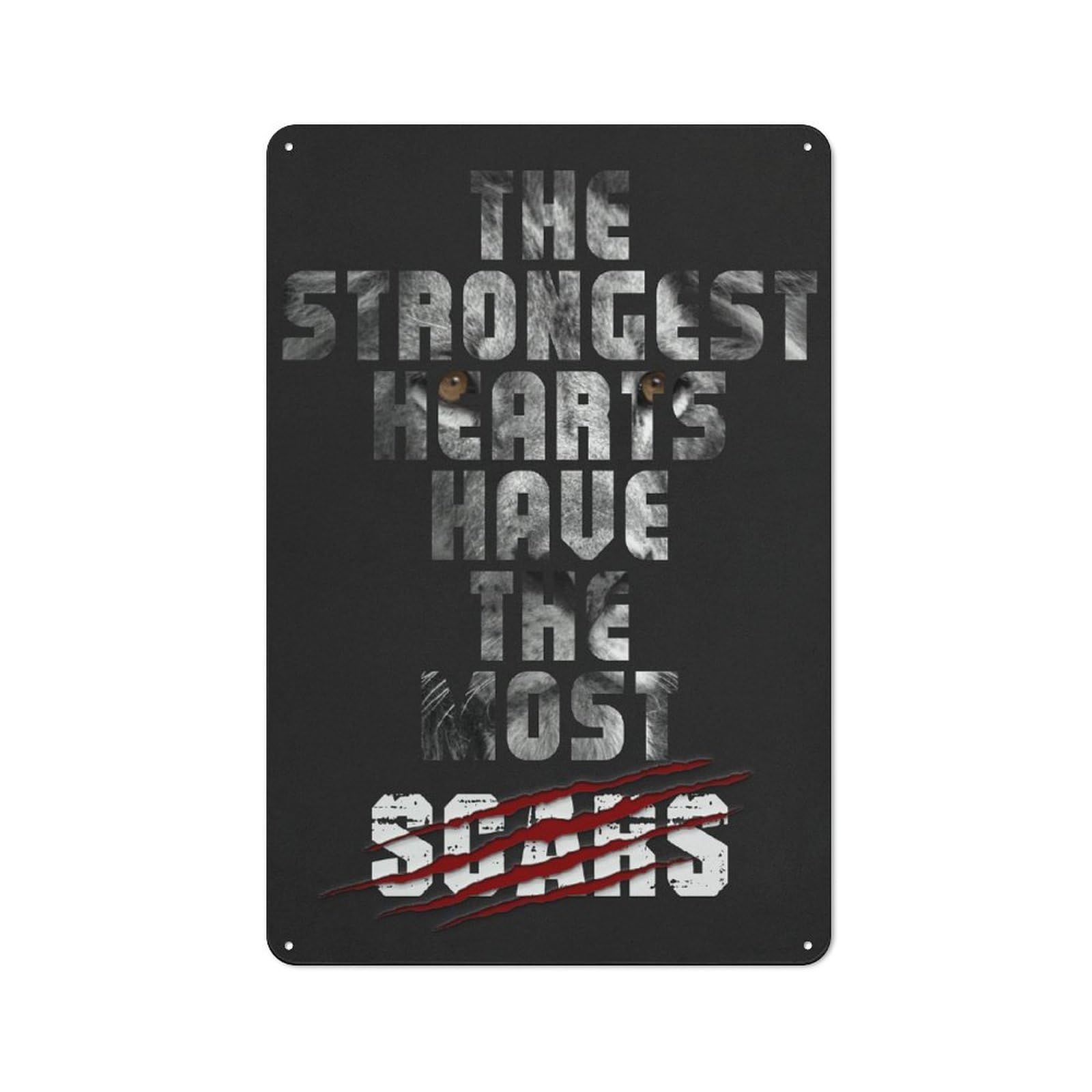 Vintage The Strongest Hearts Metal Plaque 30x20cm, Kitchen Wall Decor for Restaurant, Kitchen, Counter Or Breakfast Nook