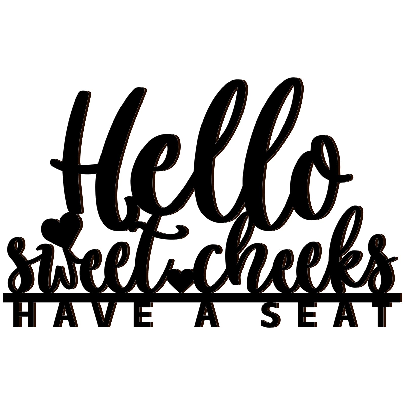 FLOWERHERD Funny Bathroom Wall Sign Decor - Hello Sweet Cheeks Have a Seat Bathroom Wooden Letters Sign Wall Art for Farmhouse Bathroom Restroom Decorations