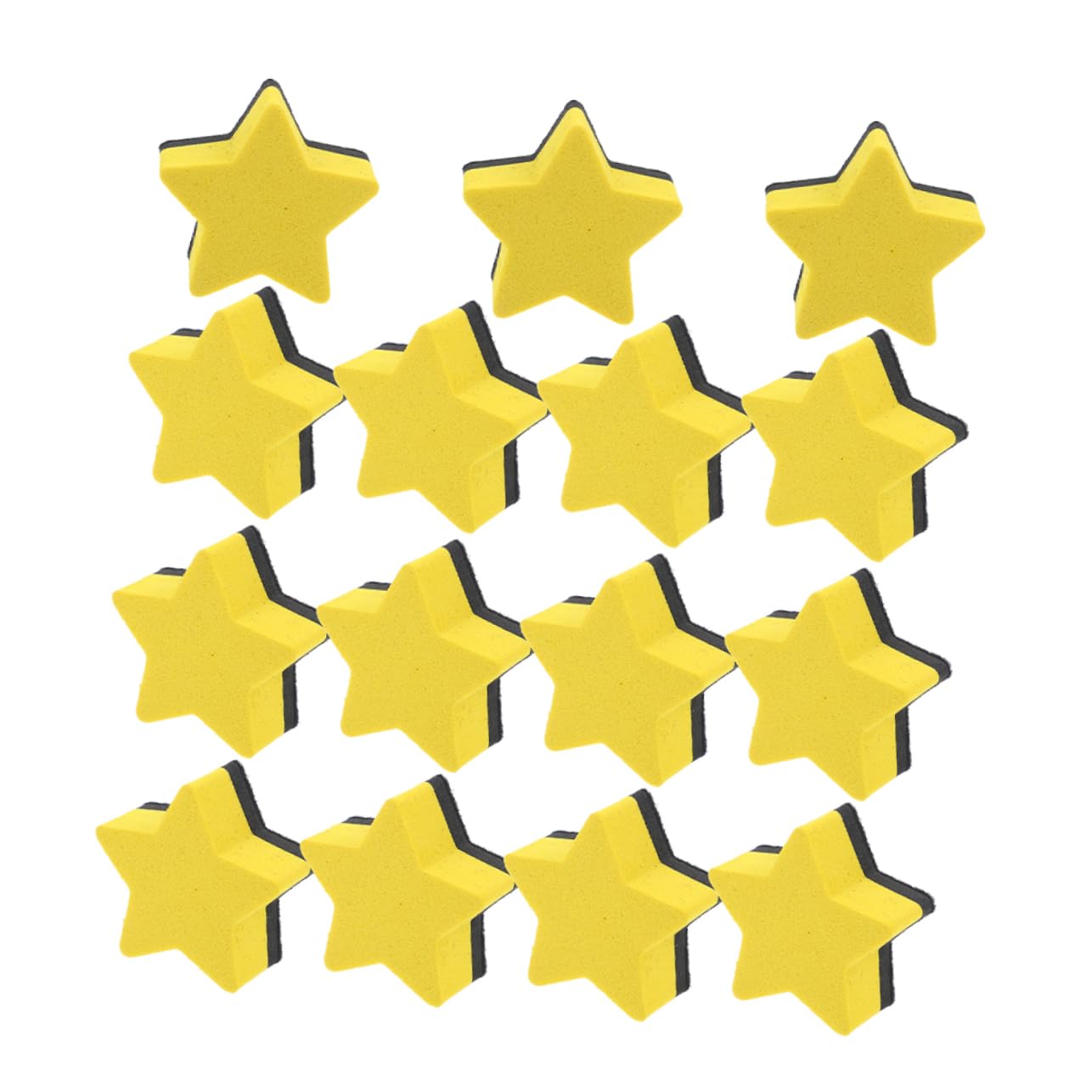 HOMSFOU 5 Sätze Pentagramm-radiergummi Büro-trockenlöscher Party Gummi-radiergummis Studenten Wiederverwendbare Filzradierer Eva Radiergummis Filzstoff Yellow 15 Stücke * 5