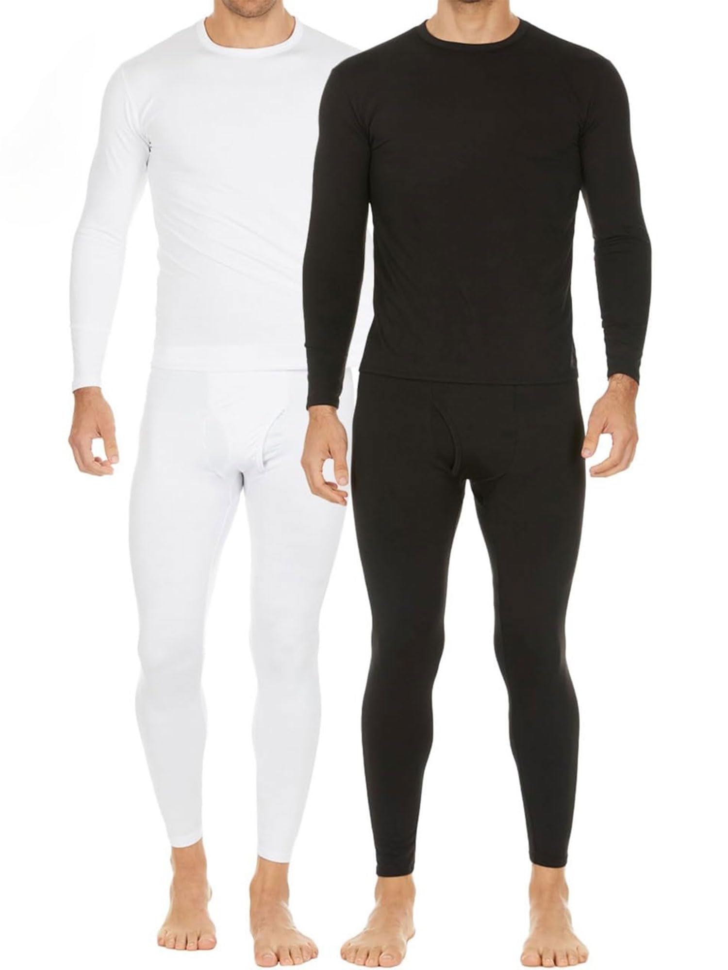 Thermajohn 2 Pack Thermal Underwear for Men Size XL White & Black at