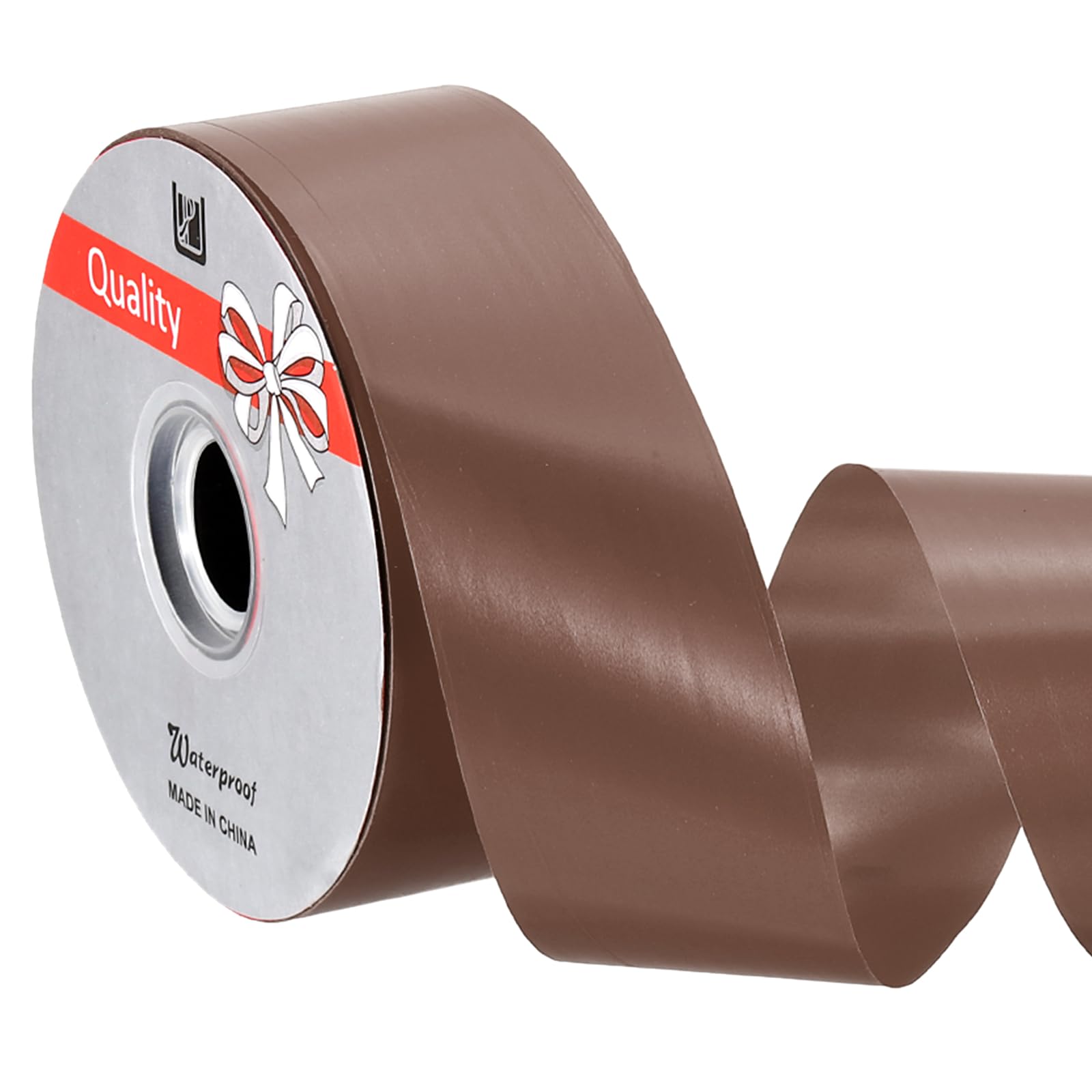 PATIKIL Curling Ribbon, (100 yd / 91m x 50mm, Brown), Plastic Ribbon Roll Balloon String, Suit for - Birthday Parties/Gift Wrapping/Wedding Decorations/Flower Bouquets/Bow Making