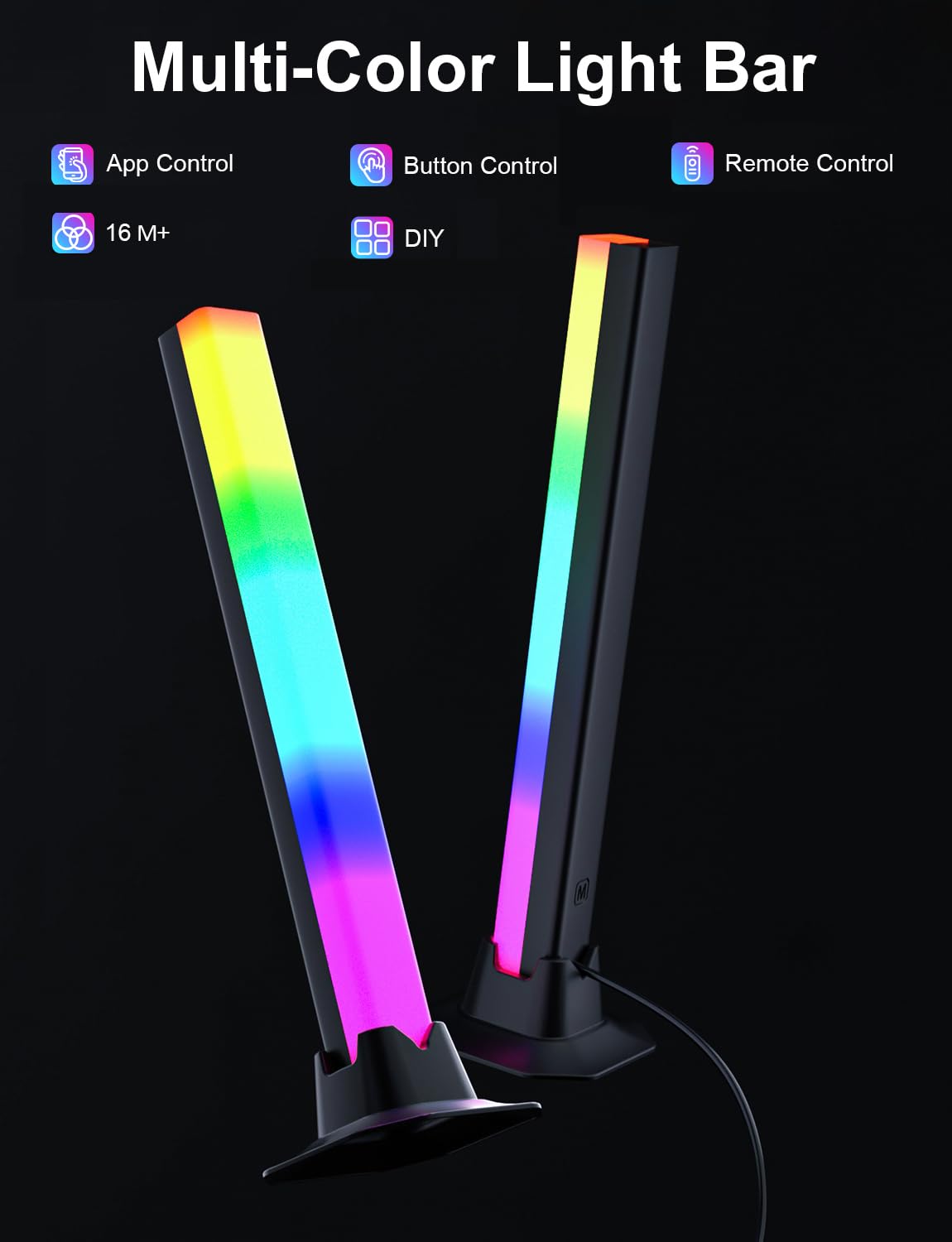 Barra luminosa RGB, barra luminosa a LED, controllo tramite app, alimentazione USB, retroilluminazione TV cambia colore, sincronizzazione musica, illuminazione ambientale, per stanza, PC, monitor