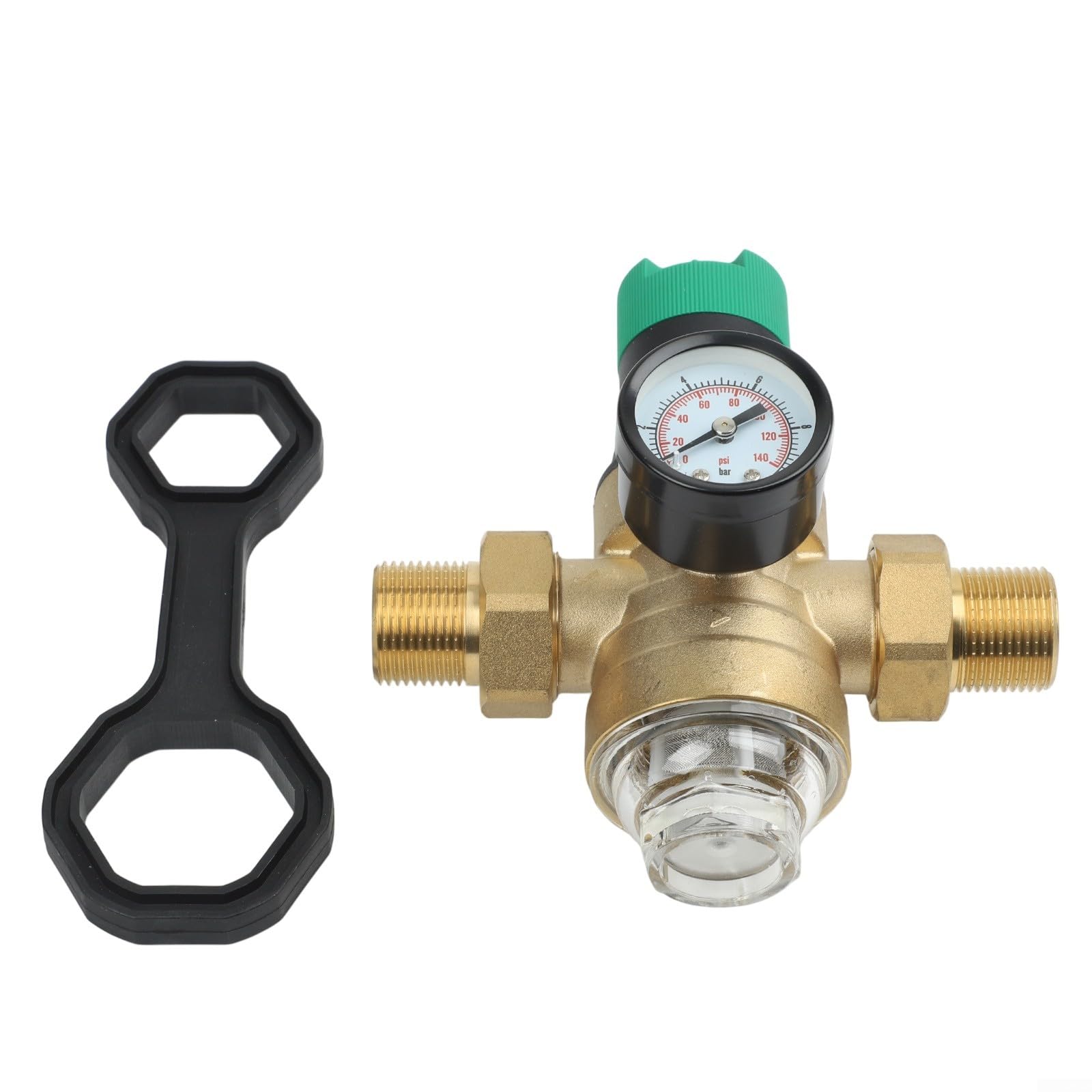 Wasserdruckminderer 1/2 & 3/4 Zoll mit Manometer – Massiver Messing Druckregler mit Siebfilter für Boiler & Hauswasser(3/4/DN20)