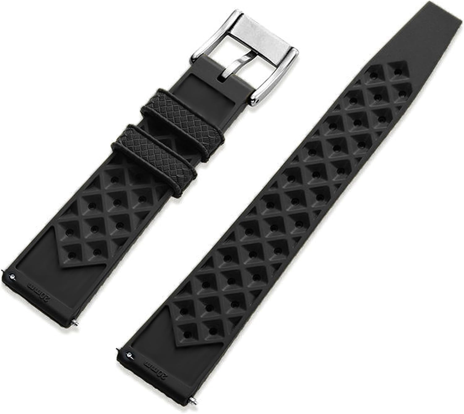 FKM Rubber Watch Strap Quick Release Tropical Style Fluororubber 18mm 19mm 20mm 21mm 22mm Soft Breathable Durable FKM Rubber Watch Band Universal Replacement Band Strap for Men Women