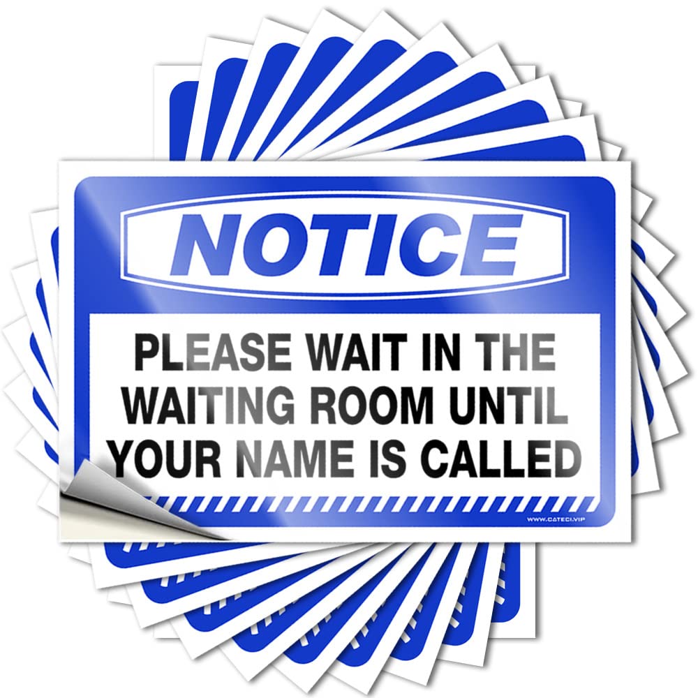 Decor for Bedroom, Stickers Funny Bumper Quote Stickers, Plastic No Residue Decals for Luggage | Gamer Party Favor Custom Notice Please Wait in The Waiting Room Until Your Name is(8X12CM)