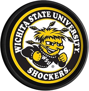The Fan Brands NCAA Wichita State Shockers: Round Slimline Lighted Wall Sign - Football, Basketball & Baseball Wall Decor - College Sports Décor for Home, Office, Game Room, Fan Cave & Garage - USA Made