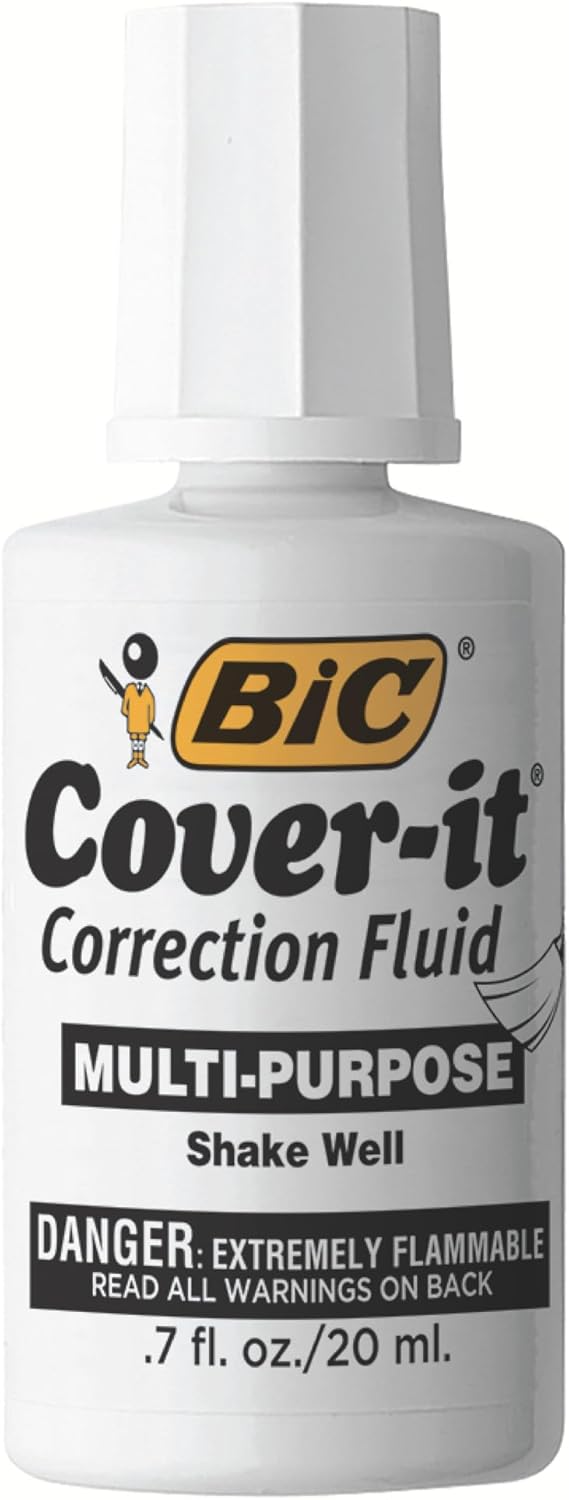 CoverIt Correction Fluid, 20 ml Bottle, White, Dozen, Sold as 1 Dozen
