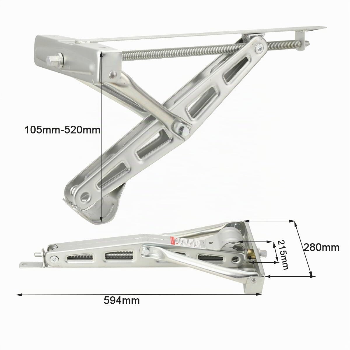 Supporto Girevole per Manovella per Roulotte, Altezza 105-520 mm Regolabili, Set da 2 Pezzi Supporti Girevoli a Manovella per Caravan, Portata da 1600 kg