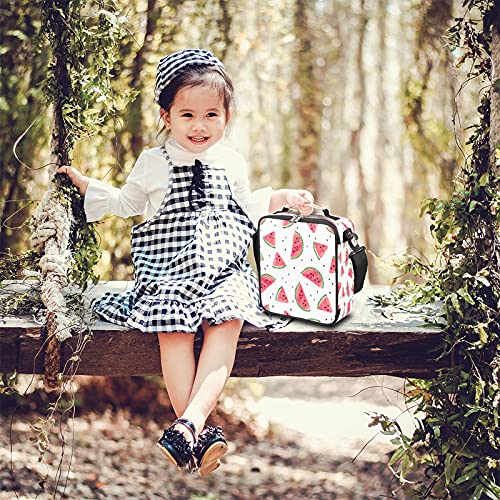 Kids Lunch Box, Watermelon Polka Dot Insulated Lunch Bag Tote For Girls Boys, Freezable Cooler Bag With Shoulder Strap, Waterproof Meal Prep Lunch Container For School/Travel/Picnic #TOP4