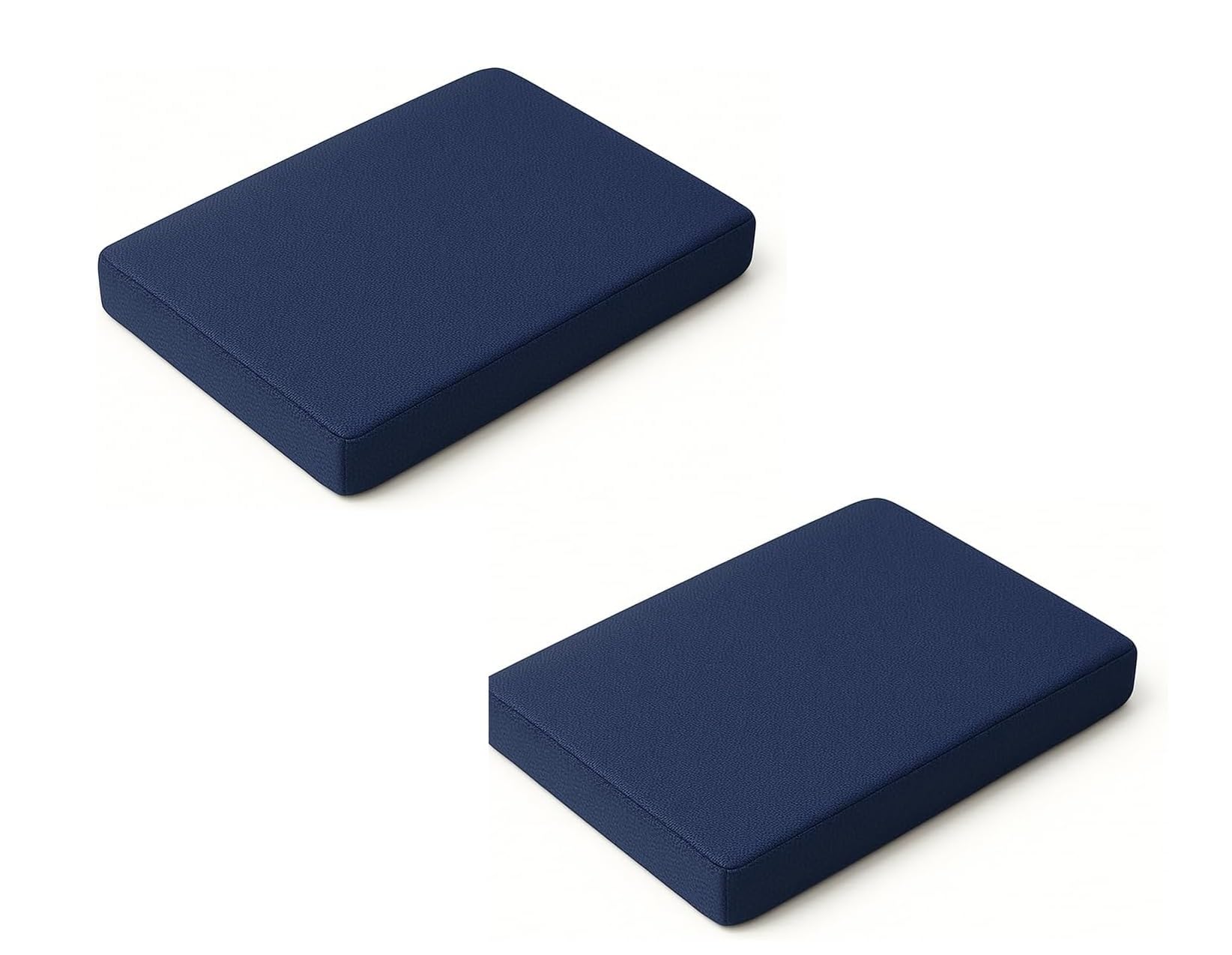 Pack of 2 Pilates Head Cushions – Memory Foam Yoga Pillow 2"/5cm for Balance Pad, Knee Support, Pilates Block, Yoga Cushion – Removable Organic Polyester Cover, Machine Washable 30×20×5cm (Navy Blue)