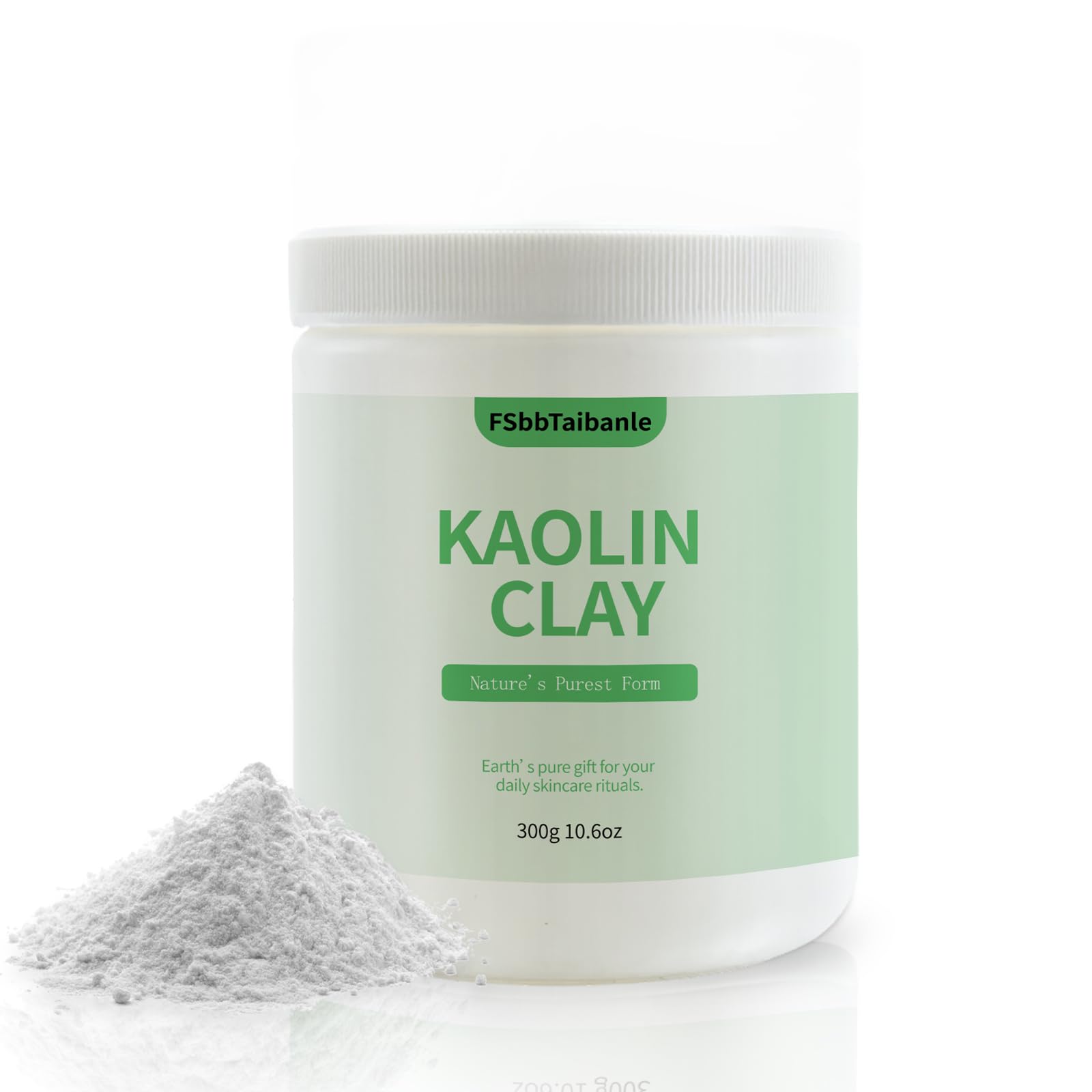 Weißes Kaolin-Tonpulver, 100 % natürlich, ultrafein, kosmetische Qualität, sanfte und glatte Textur für natürliche DIY-Hautreiniger, Masken und Peelings und mehr (300 ml)