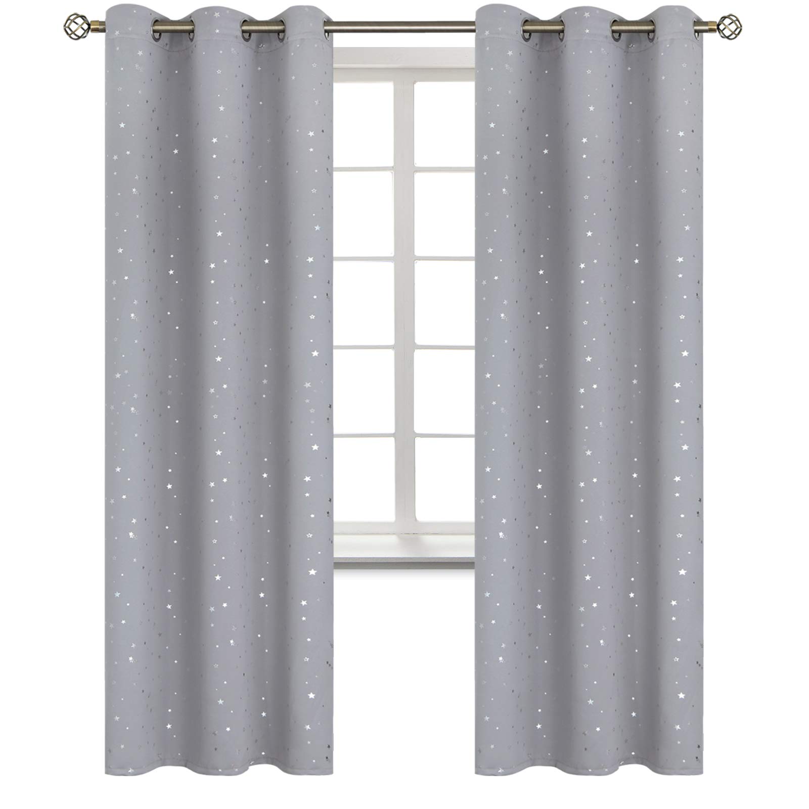 BGment Light Grey Short Curtains for Small Window 84 Inch - 2 Panels