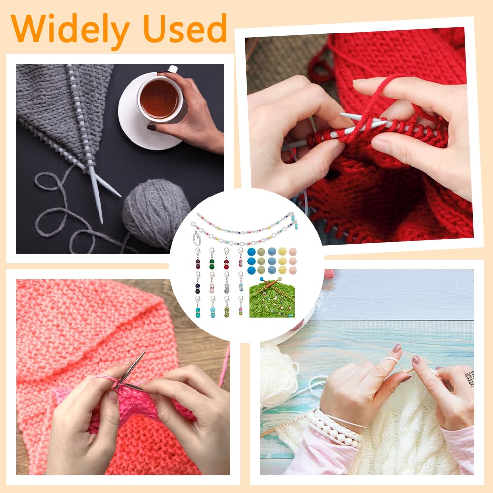 NBEADS 35-teiliges Strickzubehör-Set – Inkl. Maschenmarkierer, Reihenzähler & Nadelstopper