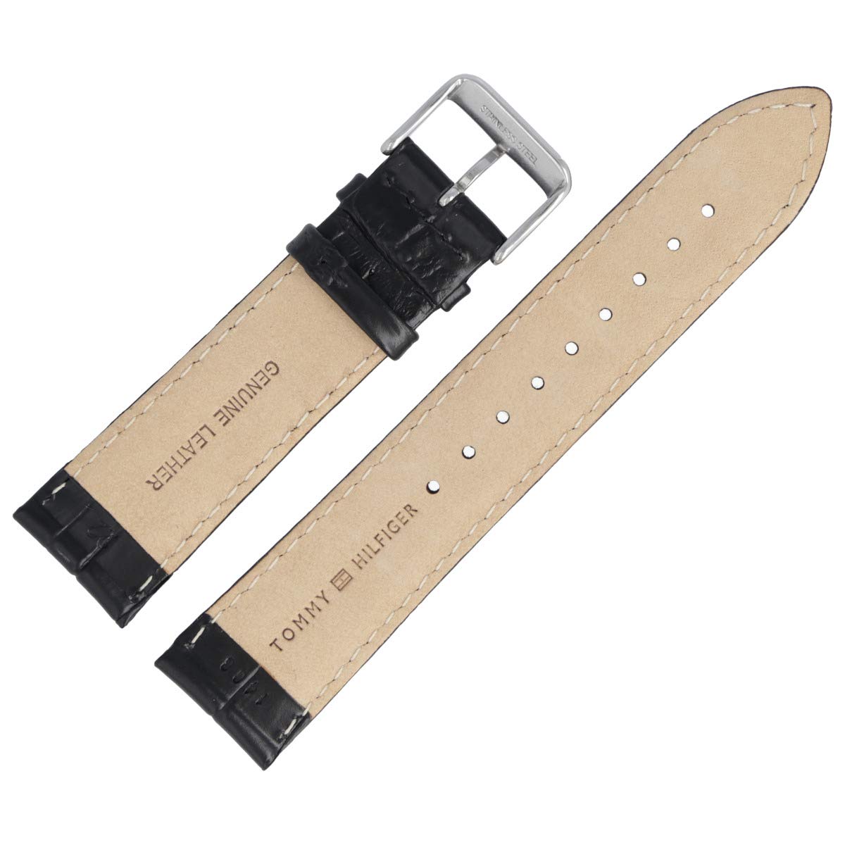 Tommy Hilfiger Uhrenarmband 22mm Leder Schwarz - 679301488