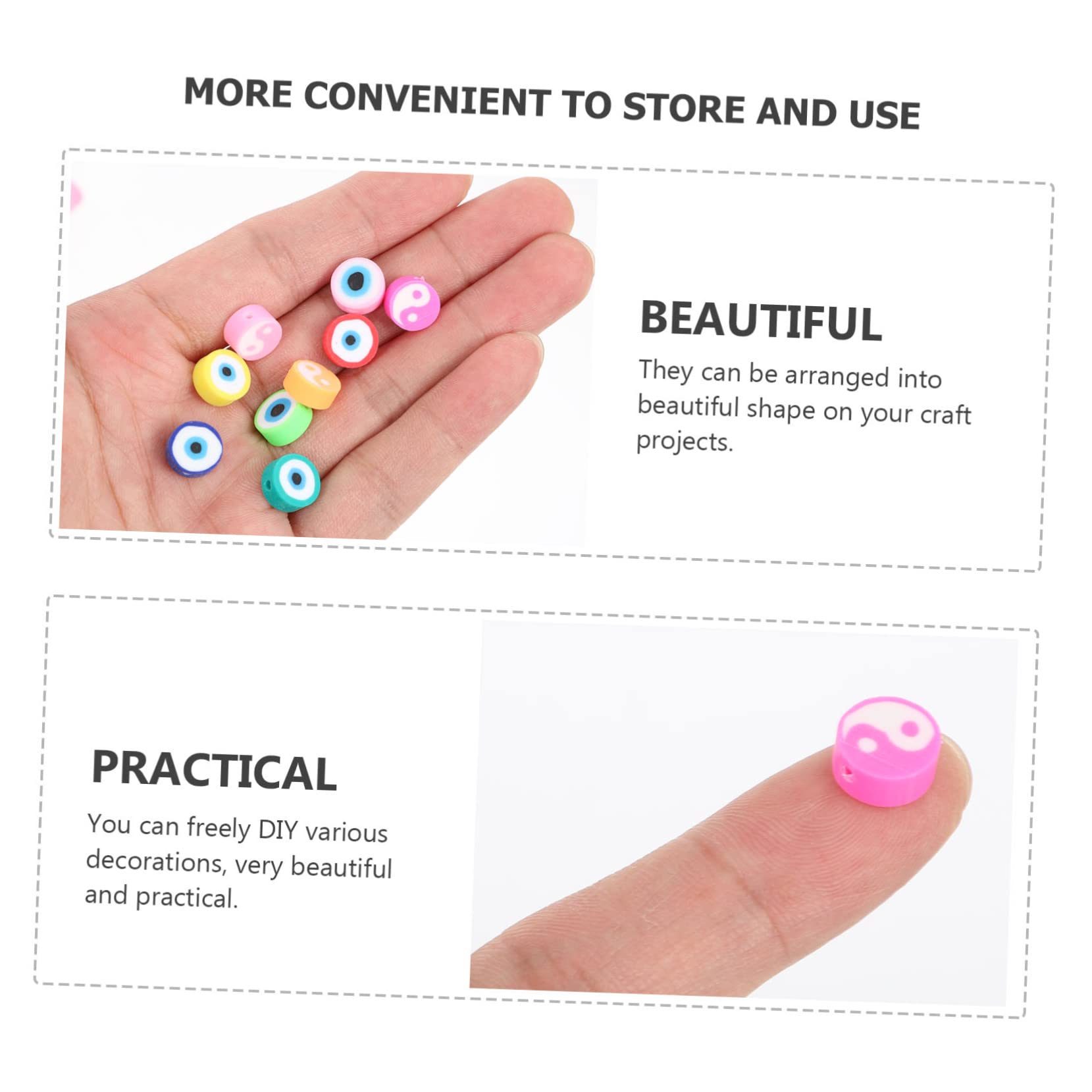 SHINEOFI 600piezas Abalorios Decorativos De Polimérica Para Accesorios De Joyería Mezclados Para Pulseras y Manualidades