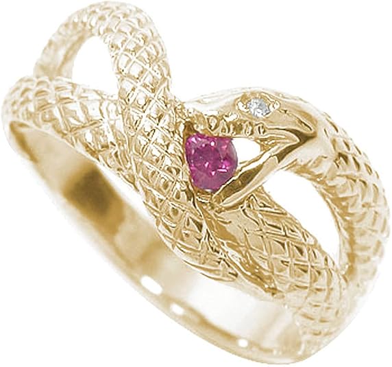 Amazon | アルマ ルビー 指輪 蛇 k18ホワイトゴールド ダイヤモンド  