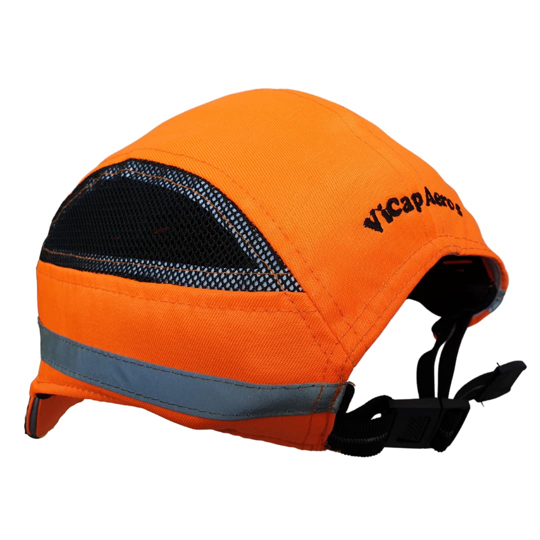 ViCap Aero Orange Anstoßkappe/Sicherheitskappe mit ABS-Schale & Warnschutz (Orange)